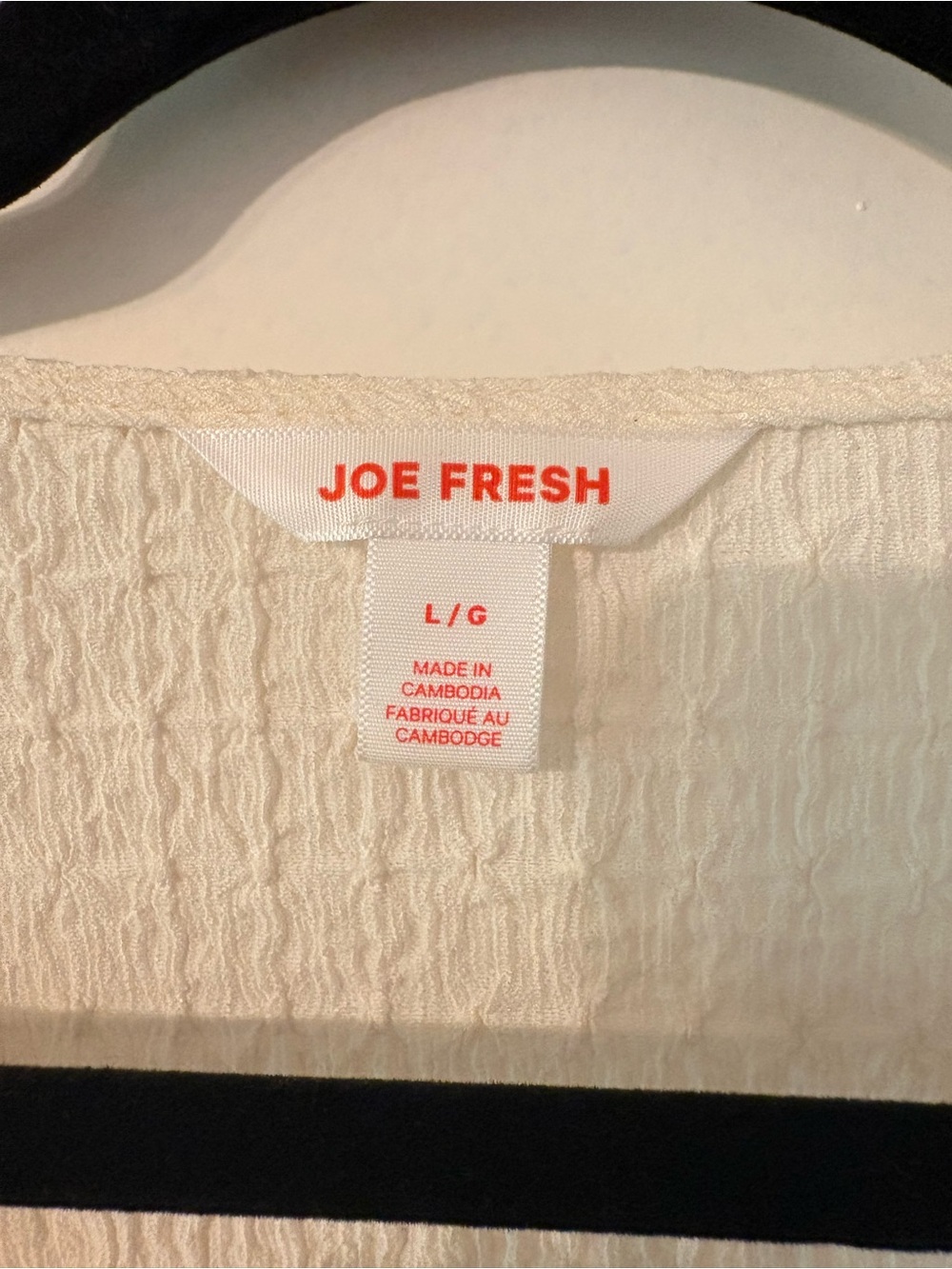 Joe Fresh Cream Textured Button-Front Top - Picture 3 of 5